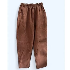 High Waisted Brown Cropped Sweatpants